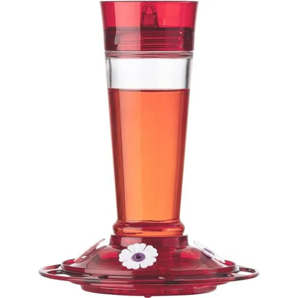 Bird Health+ Ruby Hummingbird Feeder, Glass Hummingbird Feeders for Outdoors